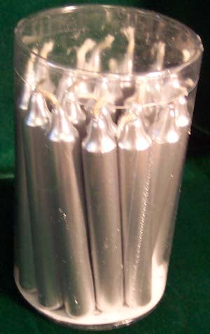 1/2" Silver Chime Candle 20 pack