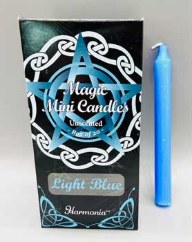 1/2" dia 5" long Light Blue chime candle 20 pack