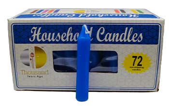 (set of 72) Blue 4" household candles