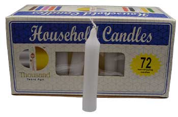 (set of 72) White 4" household candles