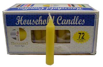 (set of 72) Yellow 4" household candles