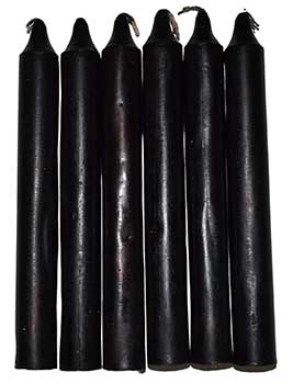 (set of 6) Black 6"  household  candle