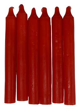 (set of 6) Red 6" household candle