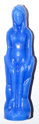 Blue Female candle 7"