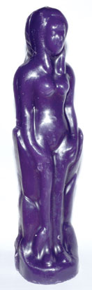 Purple Female candle 7"