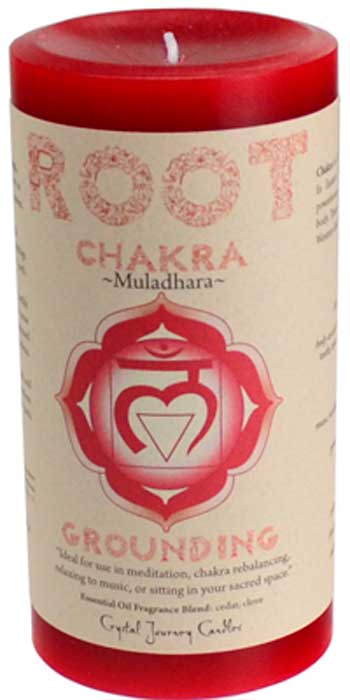 Root Chakra pillar candle 3" x 6"