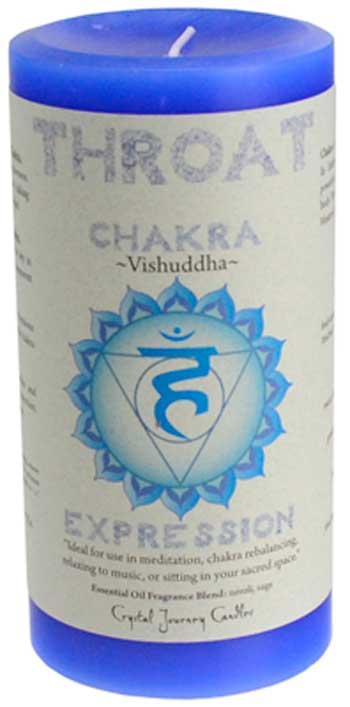 Throat Chakra pillar candle 3" x 6"