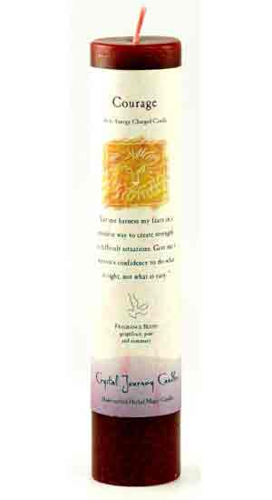 Courage Reiki Charged pillar candle