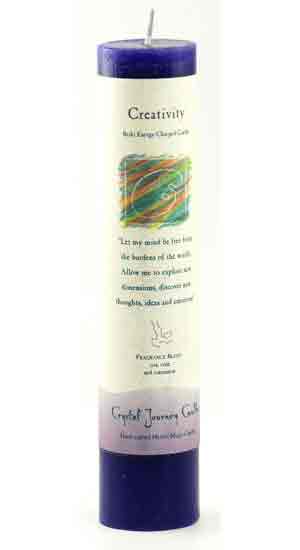 Creativity Reiki Charged pillar candle