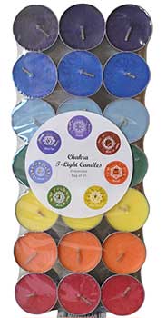 (set of 21) 7 Chakra t-light candle