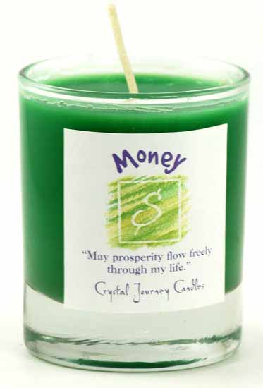 Money soy votive candle