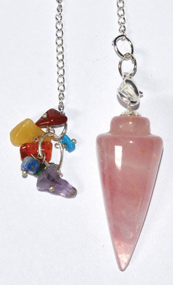 Rose Quartz 7 Chakra pendulum