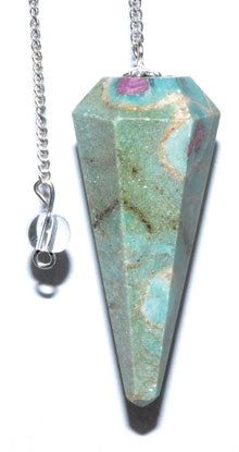 6-sided Ruby Fuchsite pendulum