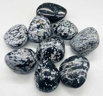 1 lb Snowflake Obsidian tumbled Pebble stones