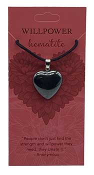 Willpower Hematite heart