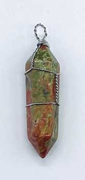 (set of 5) Unakite wire wrapped point