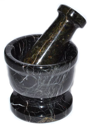 2 1/2" Black Zebra mortar and pestle set