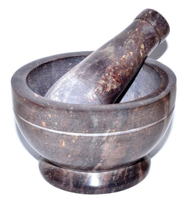 4" Natural mortar and pestle set