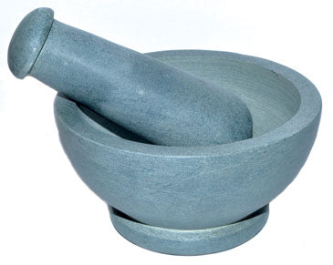 4 1/2" Grey mortar and pestle set