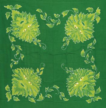 Green Man  altar cloth or scarf 36" x 36"