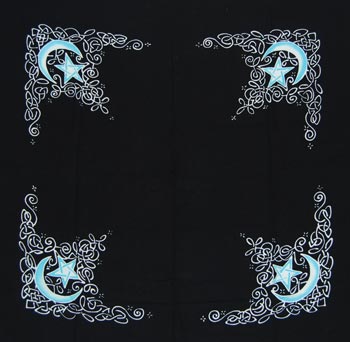 Celtic Moon altar cloth or scarf 36" x 36"