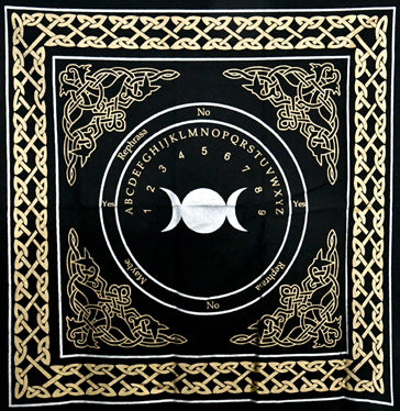 24"x24" Triple Moon Pendulum/ Ouija altar cloth