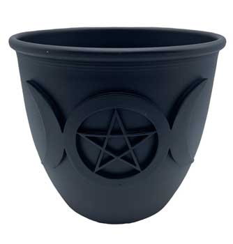 3 1/2" Triple Moon & Pentagram candle holder