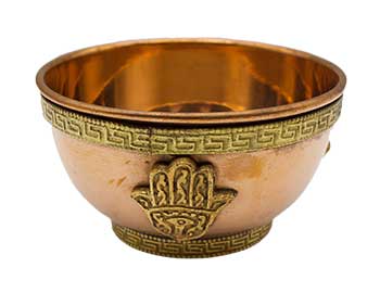 3" copper Fatima Hand offering bowl