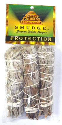 (set of 3) White Sage smudge stick 3 1/2"